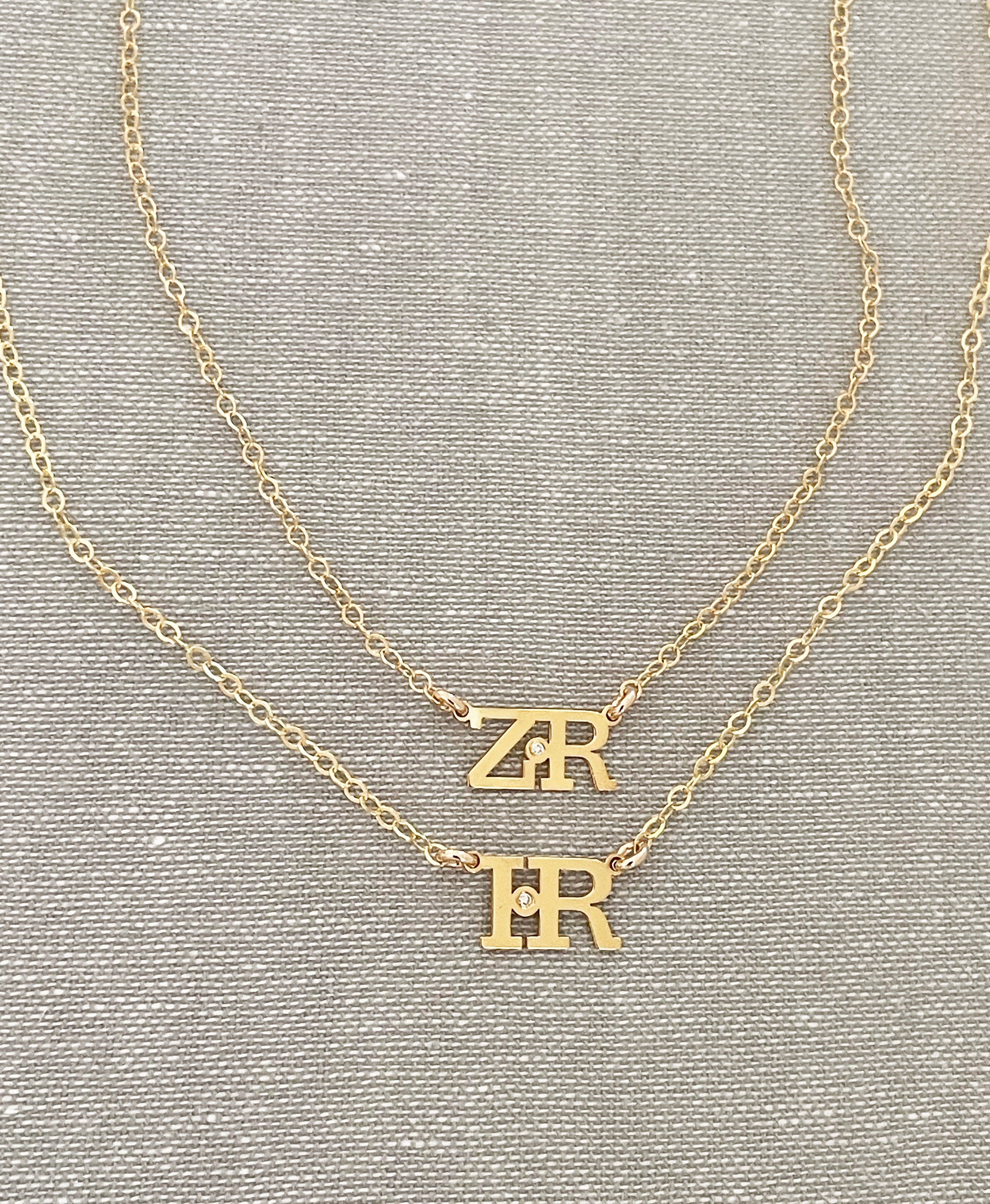 Liran Initials Diamond Necklace