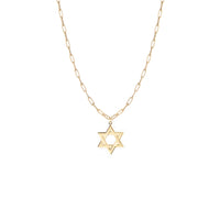 Jordan Star of David Paperclip Necklace