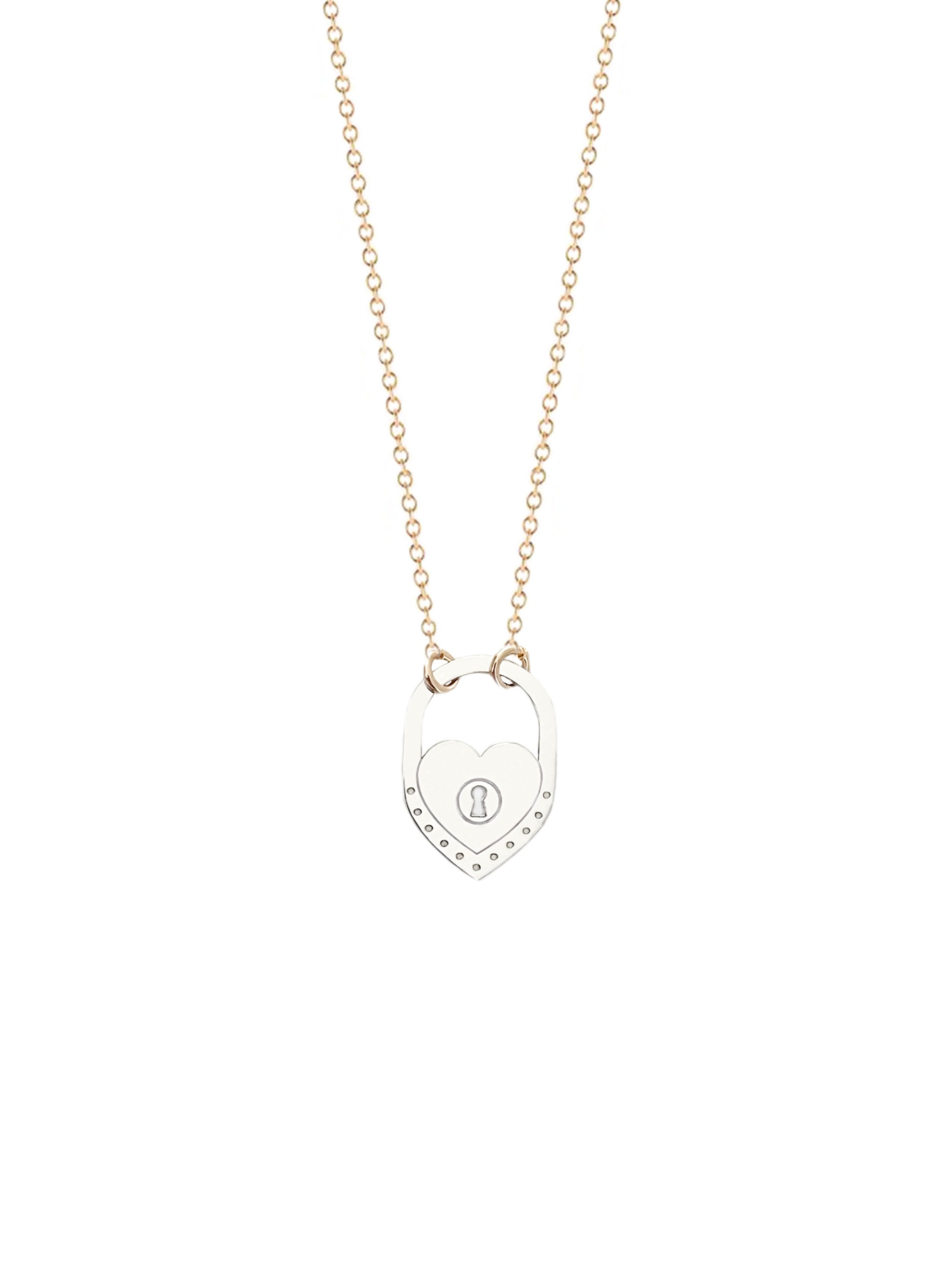 Miles Heart Personalized Lock Necklace