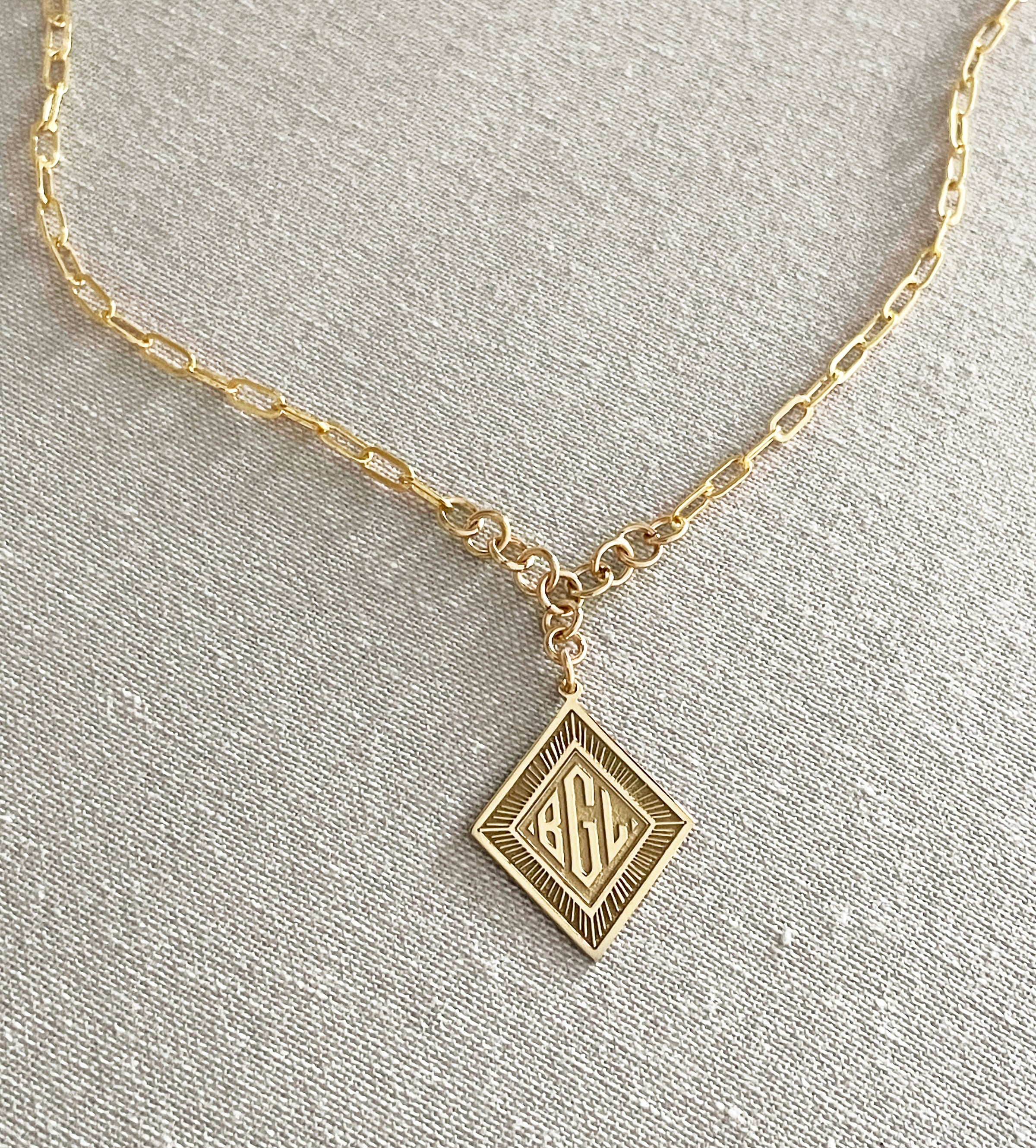 Frida Monogram Medallion Necklace