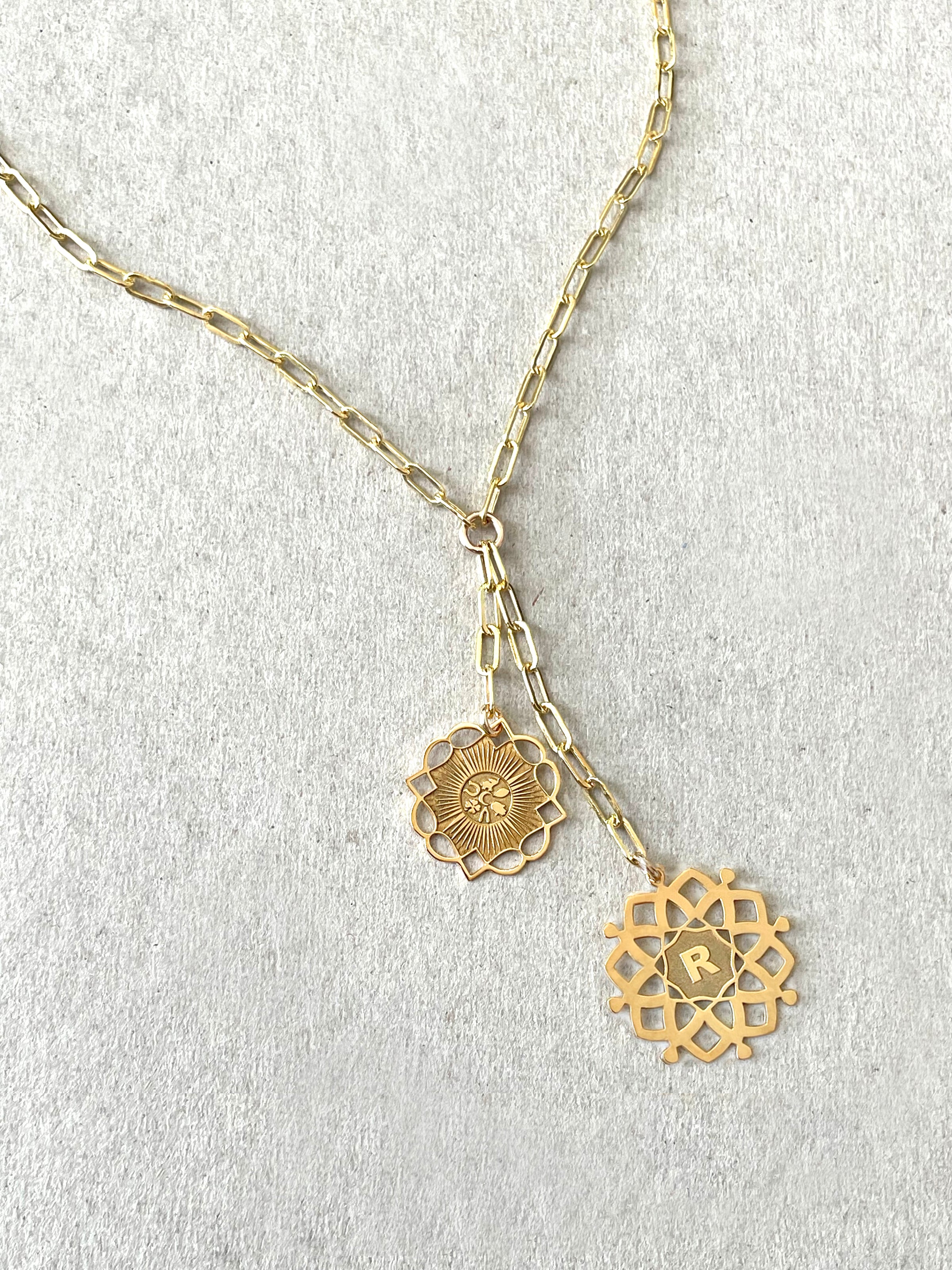 Maya Personalized Medallion Lariat