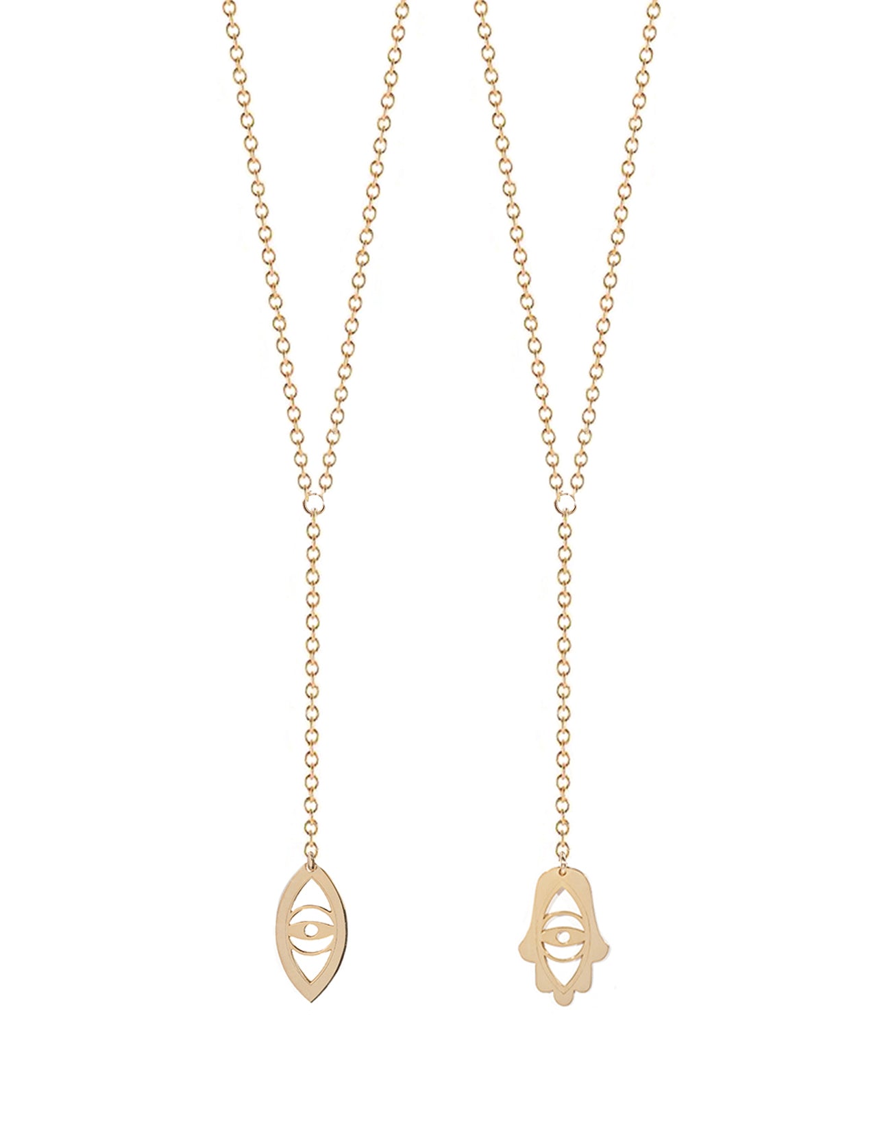 Adi Evil Eye & Hamsa Lariat – Miriam Merenfeld Jewelry