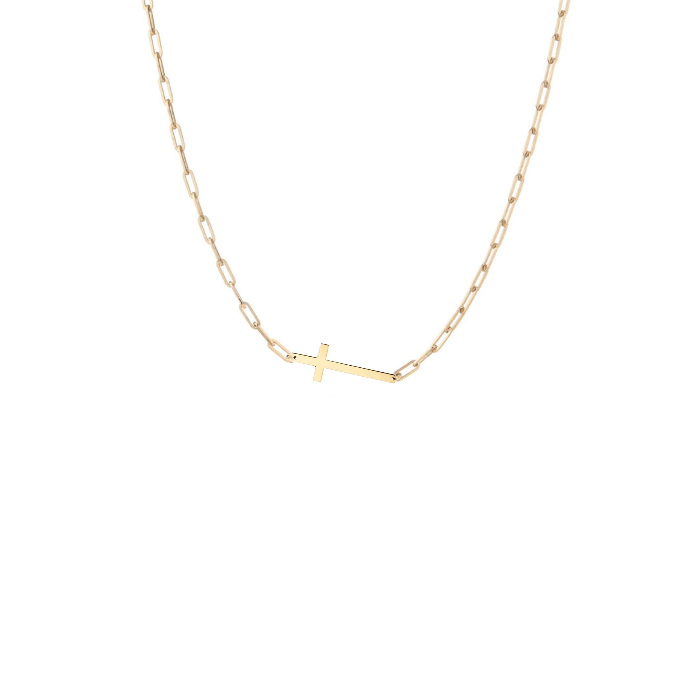 Cross Paperclip Necklace