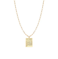 Calendar Paperclip Chain Necklace
