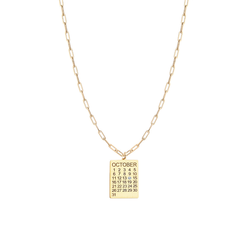Calendar Paperclip Chain Necklace