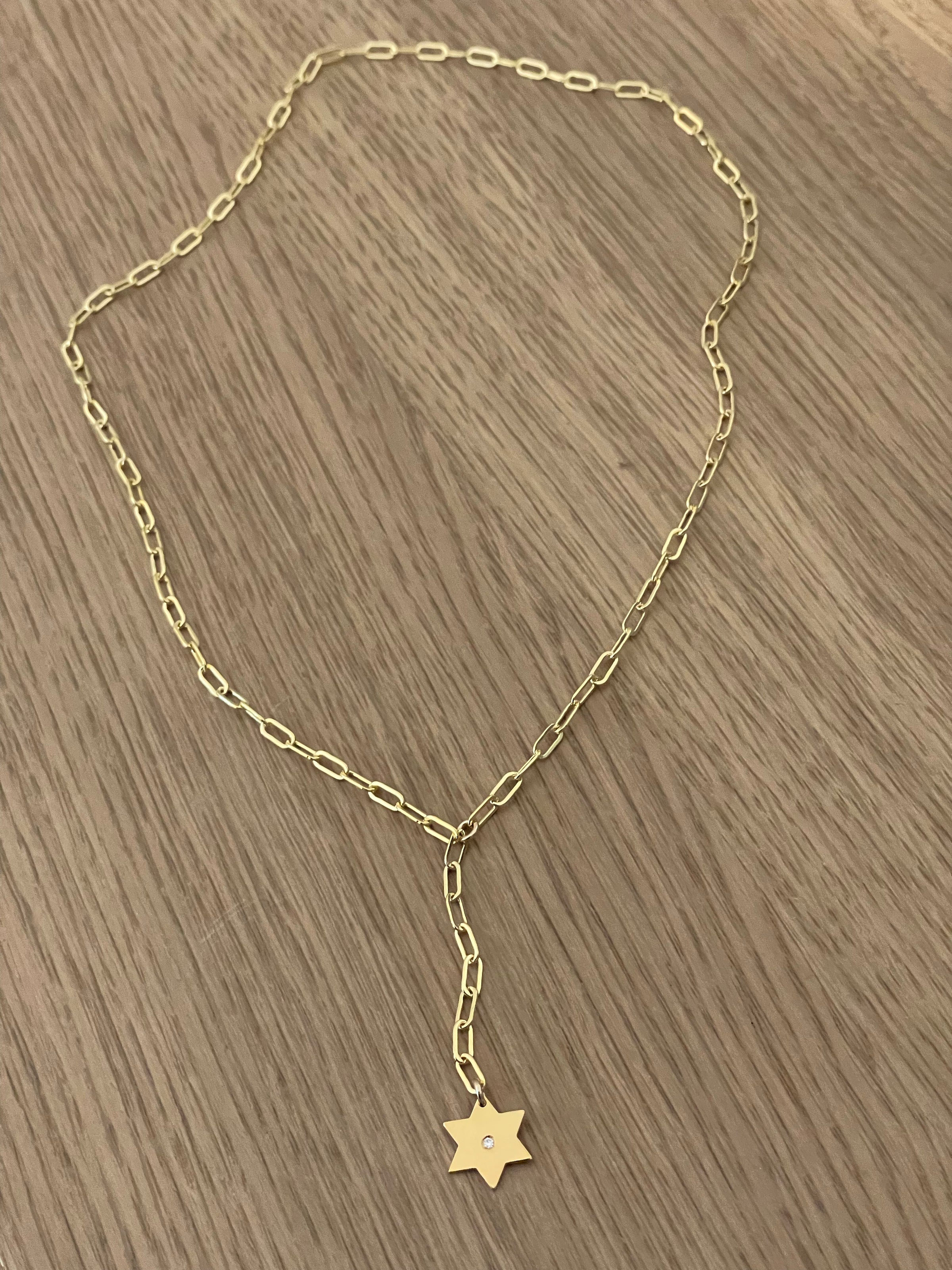 Magen David Paperclip Lariat