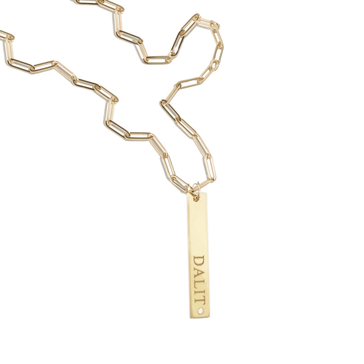 Miel Diamond Nameplate Necklace