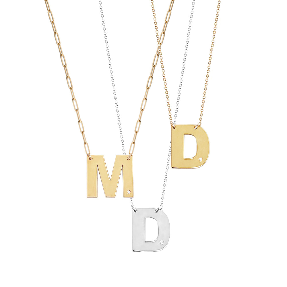 Gal Diamond Initial Necklace