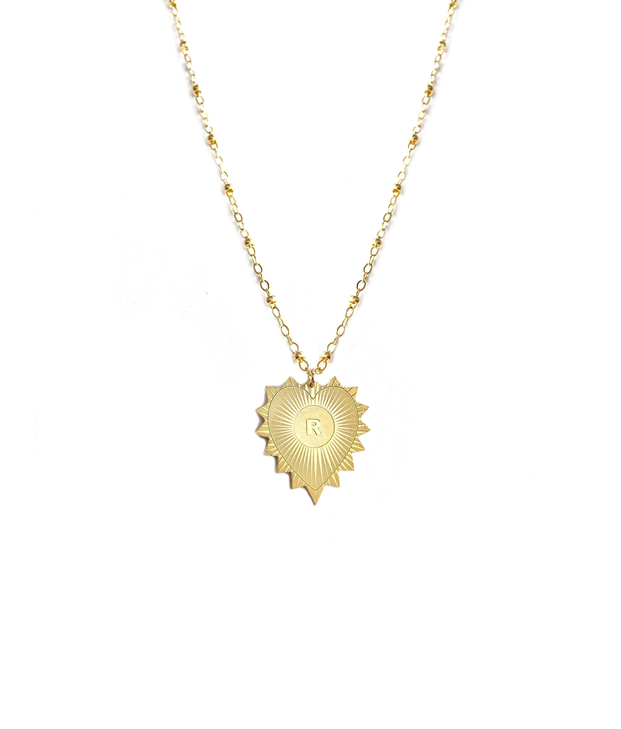 Vesta Initial Heart Medallion Necklace