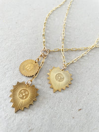 Vesta Initial Heart Medallion Necklace