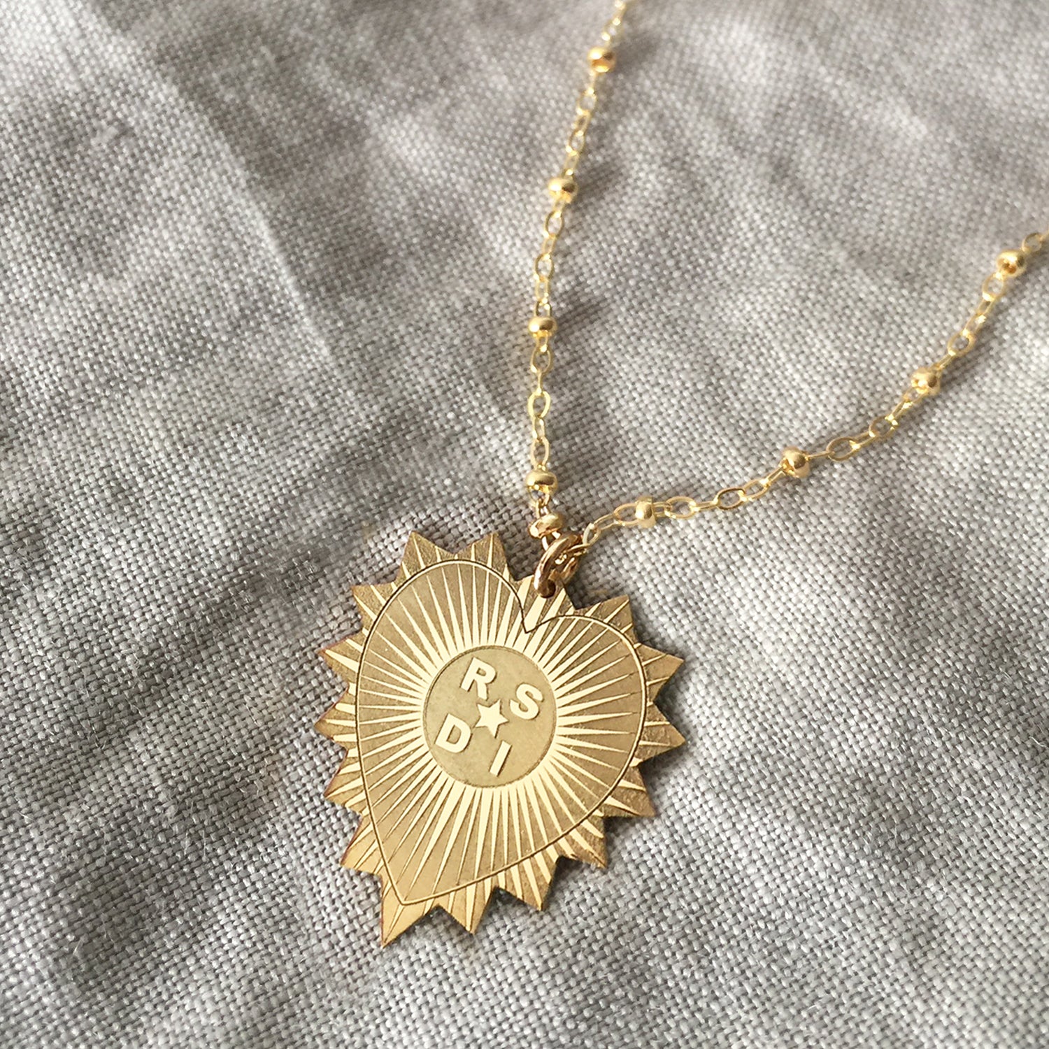 Heart Medallion Initials Necklace
