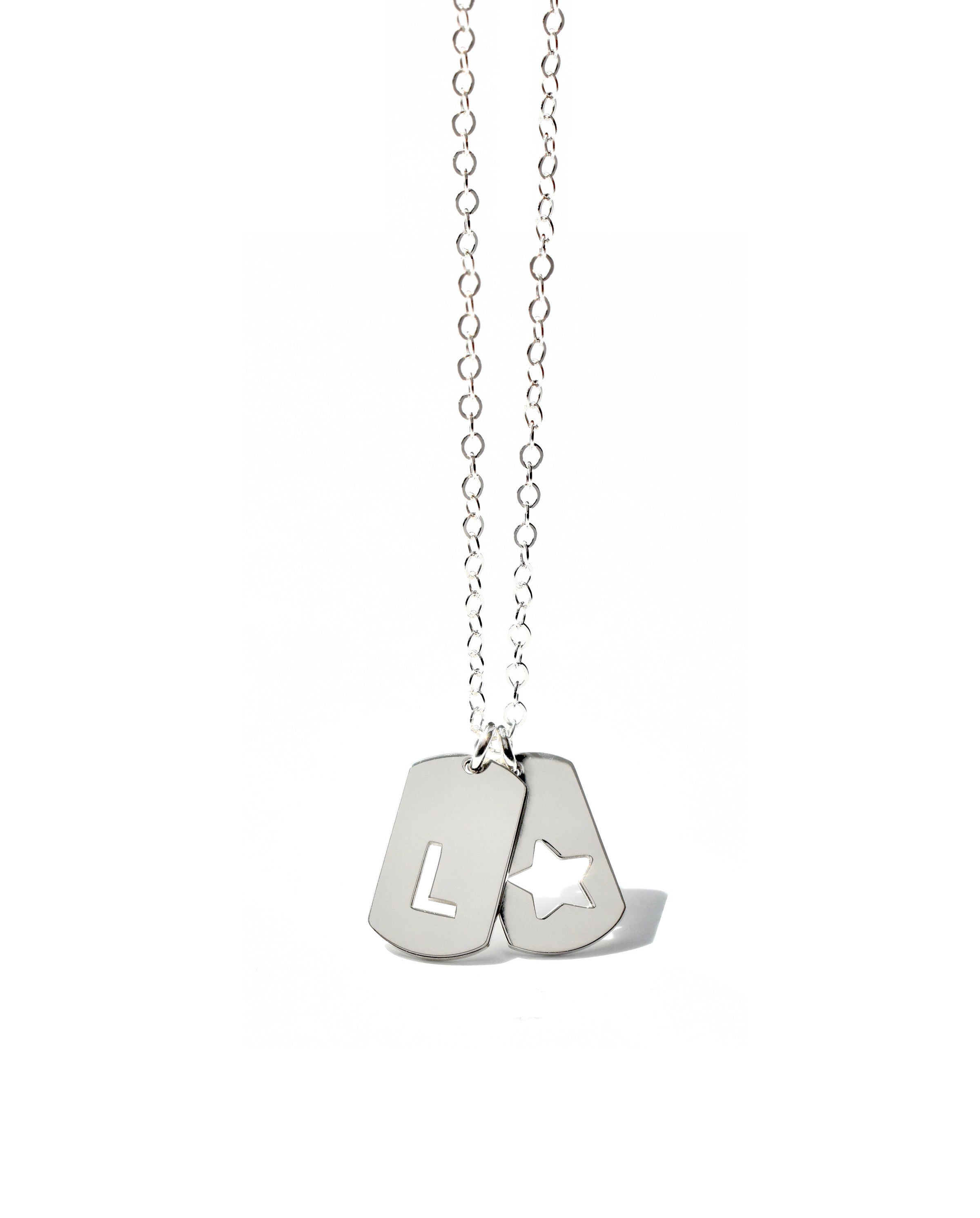 Initial Mini ID Tag Necklace