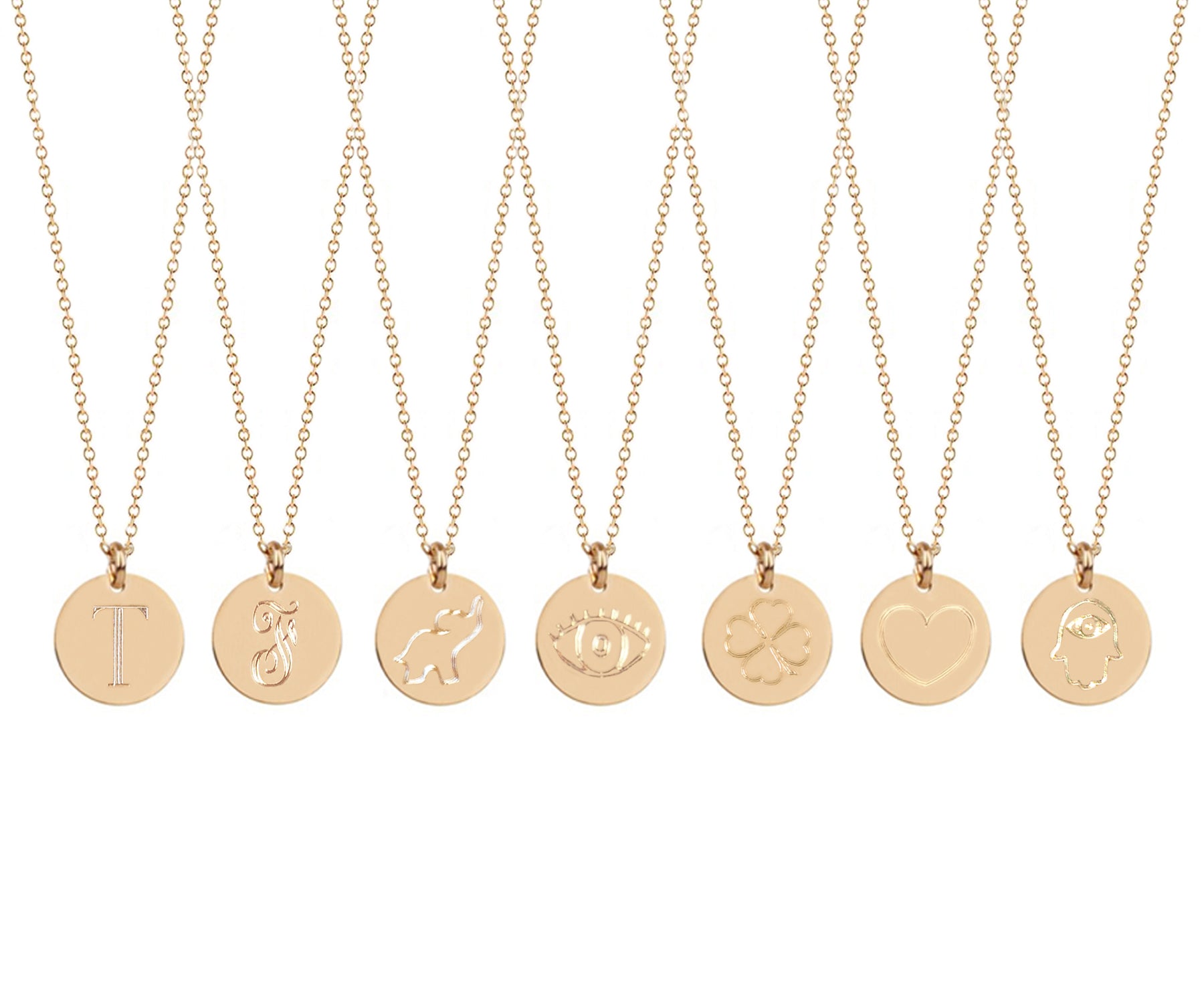 Sandy Initial Disc Necklace