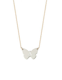 Monarch Butterfly Initial Necklace