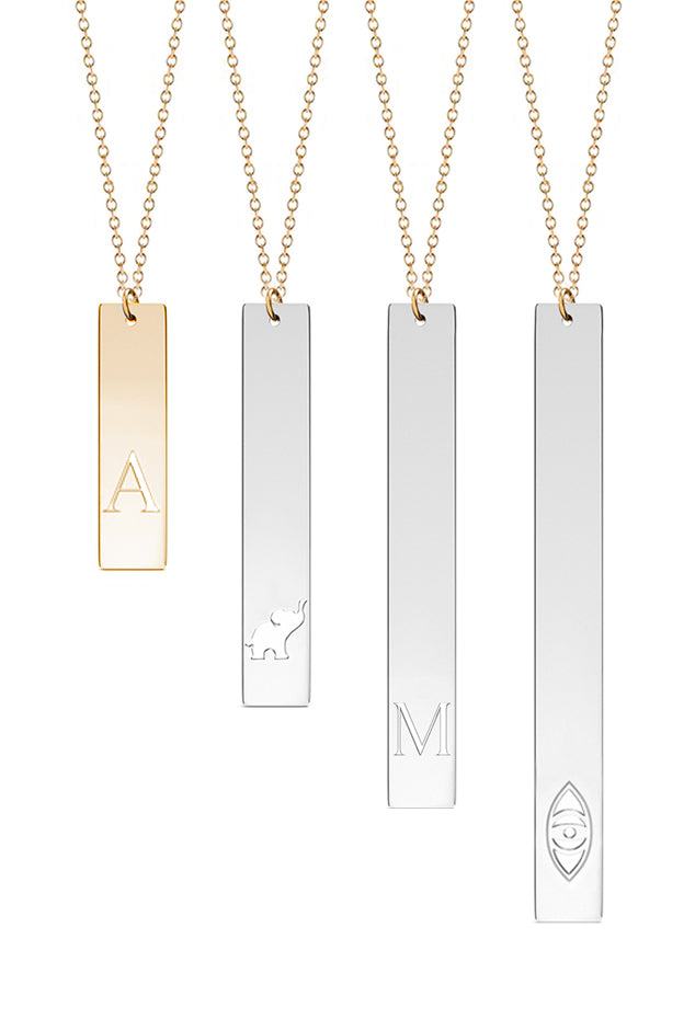 Vertical rectangle hotsell necklace