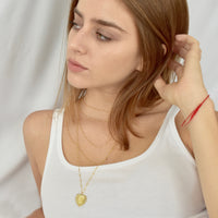 Vesta Initial Heart Medallion Necklace