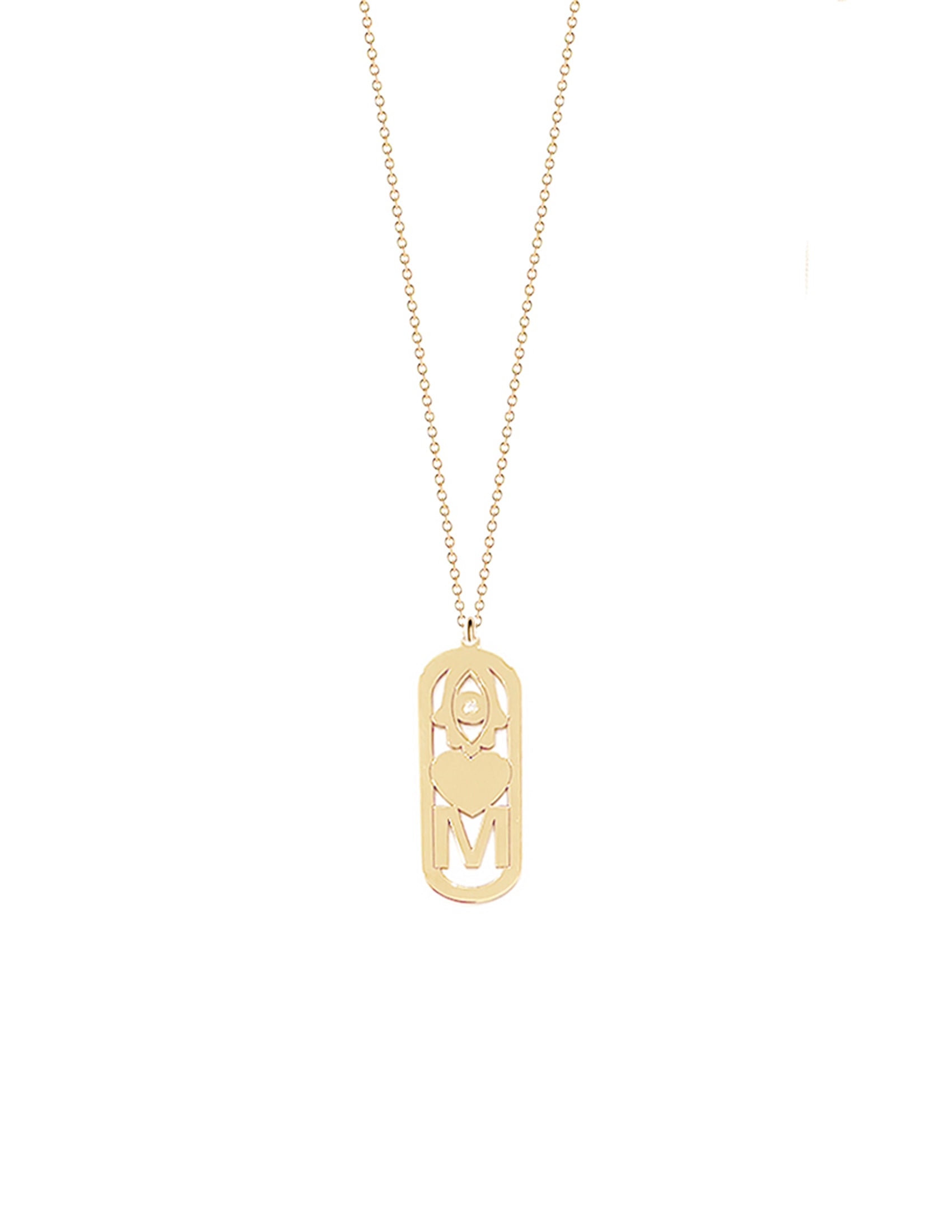 Asher Initial Good Luck Pendant Necklace