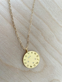 Zodiac Diamond Wheel Necklace