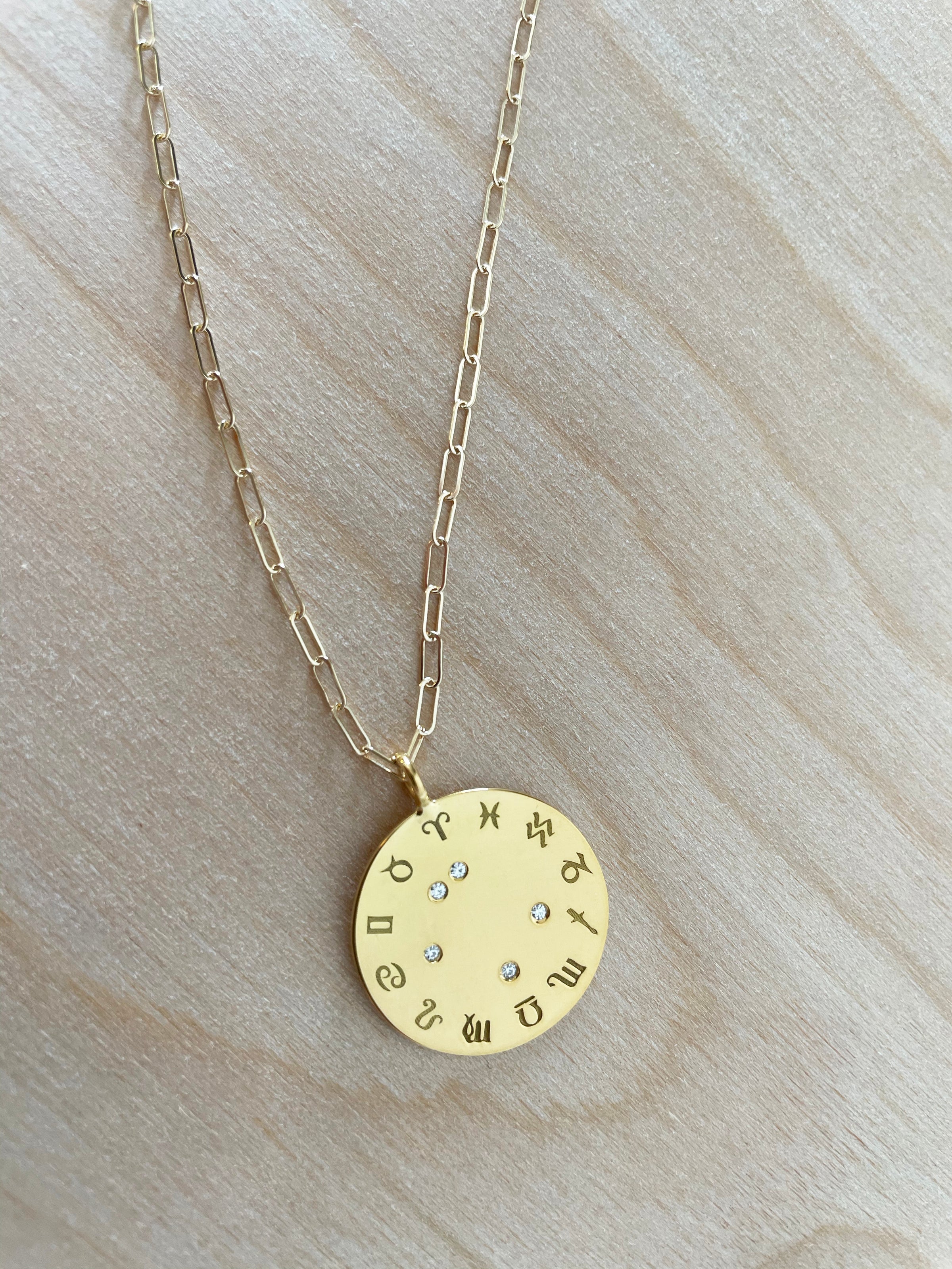Zodiac Diamond Wheel Necklace