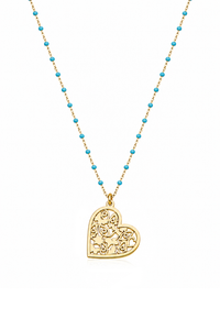 Mia Turquoise Haert Good Luck Necklace