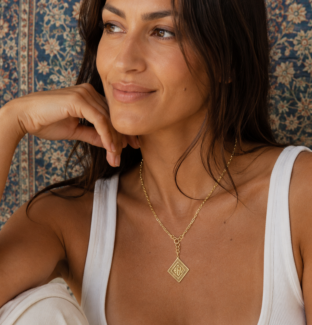 Frida Monogram Medallion Necklace
