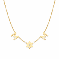 Taly Initials and Star of David Diamond Necklace