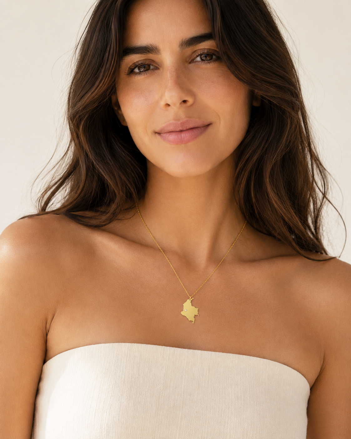 Colombia Diamond Map Necklace