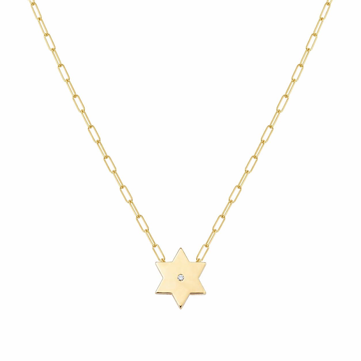 Lizy Star of David Paperclip Necklace