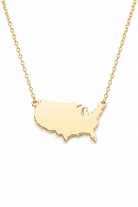 USA Diamond Map Necklace