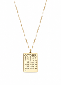 Calendar Diamond Charm Necklace