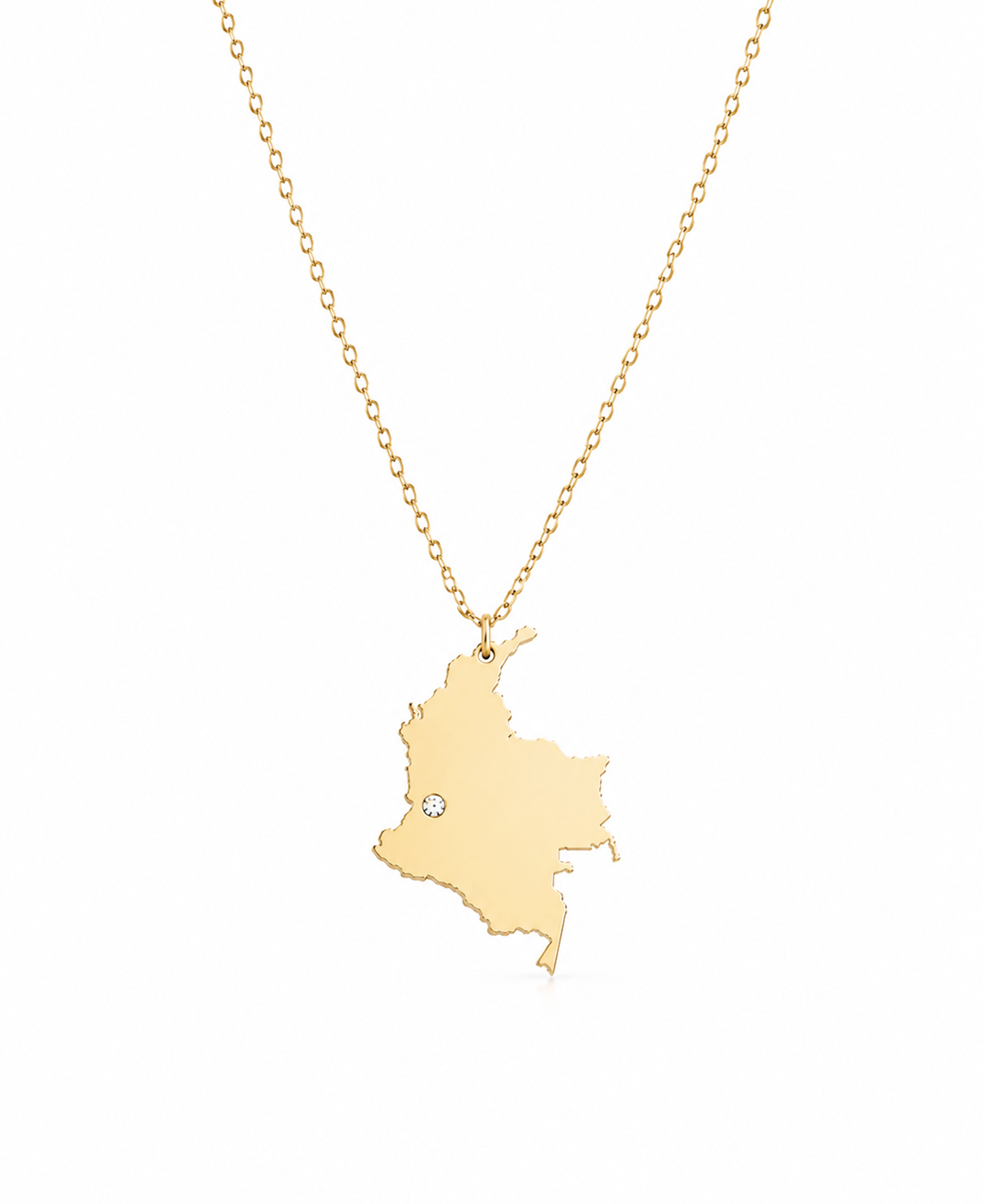 Colombia Diamond Map Necklace