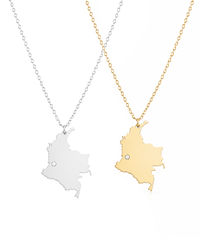 Colombia Diamond Map Necklace