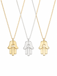 Stella Hamsa Initial Necklace