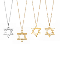 Alan Hebrew Initial Star of David Necklace