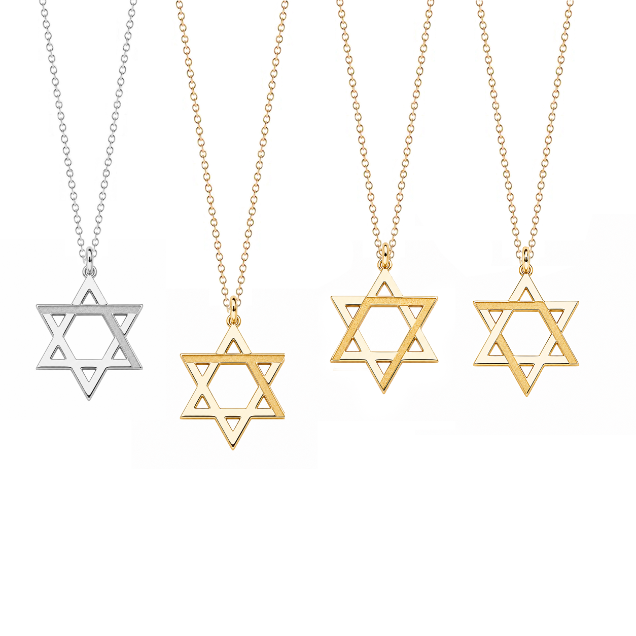 Alan Hebrew Initial Star of David Necklace