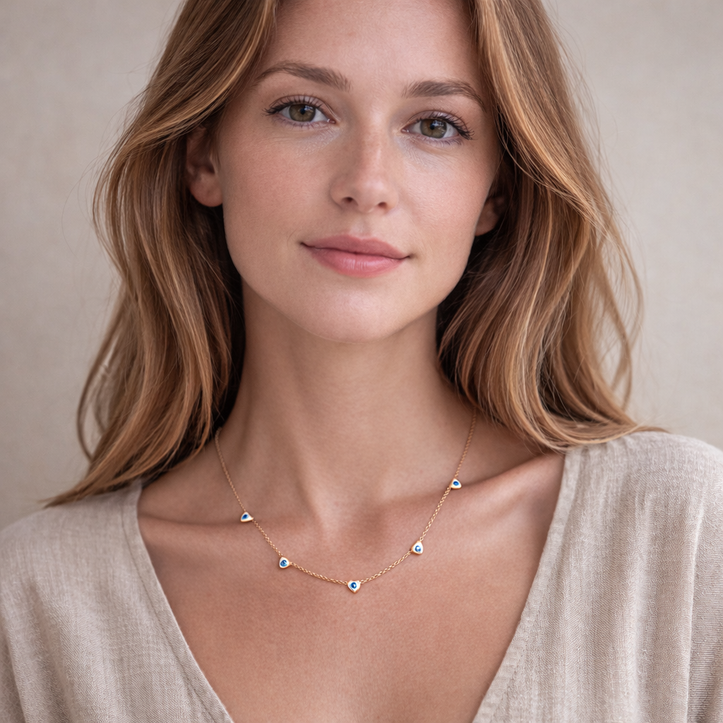 Joyce Hearts Evil Eye necklace