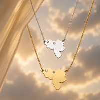 Venezuela Diamond Map Necklace