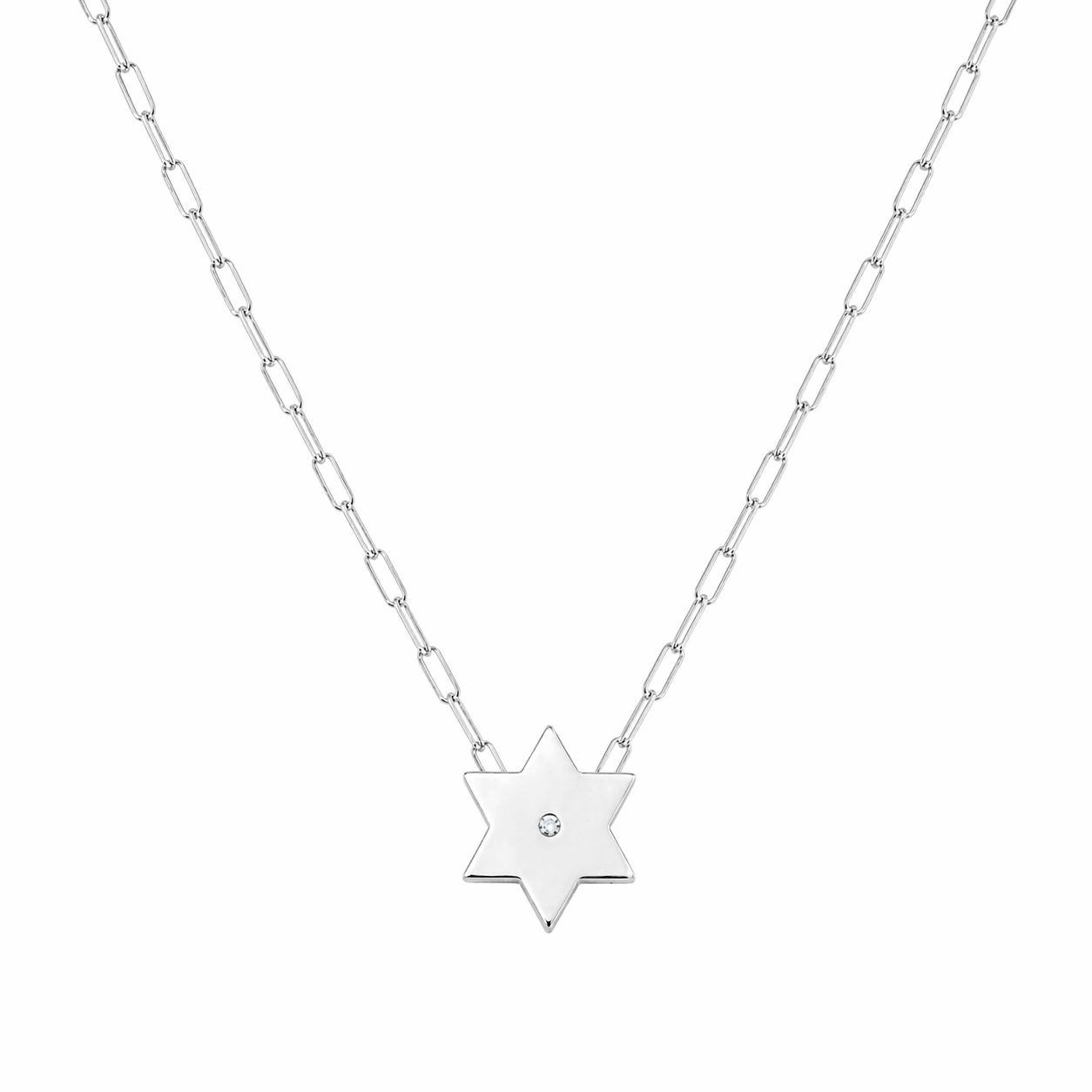 Lizy Star of David Paperclip Necklace