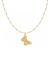 Sima Diamond Butterfly Medallion Necklace
