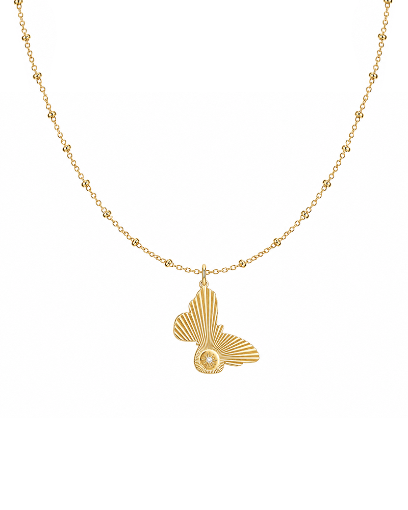 Sima Diamond Butterfly Medallion Necklace