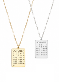 Calendar Diamond Charm Necklace