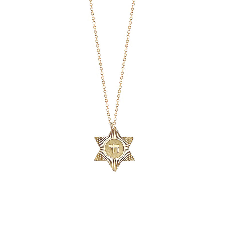 Chai Star of David Necklace