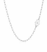 Dani Hamsa Diamond Paperclip Necklace