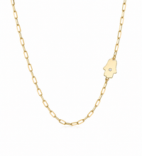 Dani Hamsa Diamond Paperclip Necklace