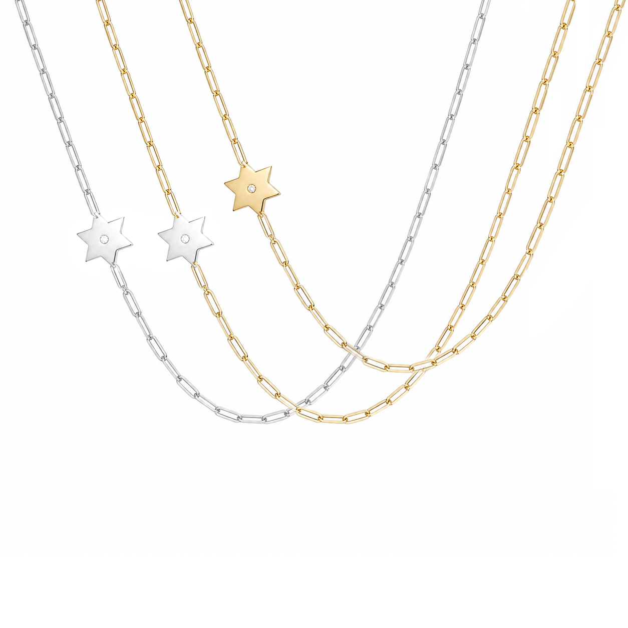 Dani Symbols  Diamond Paperclip Necklace