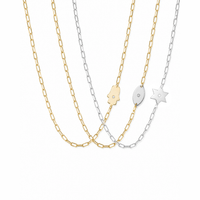 Dani Star of David Diamond Paperclip Necklace