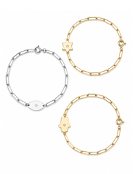 Dani Symbols Diamond Paperclip Bracelet | Anklet