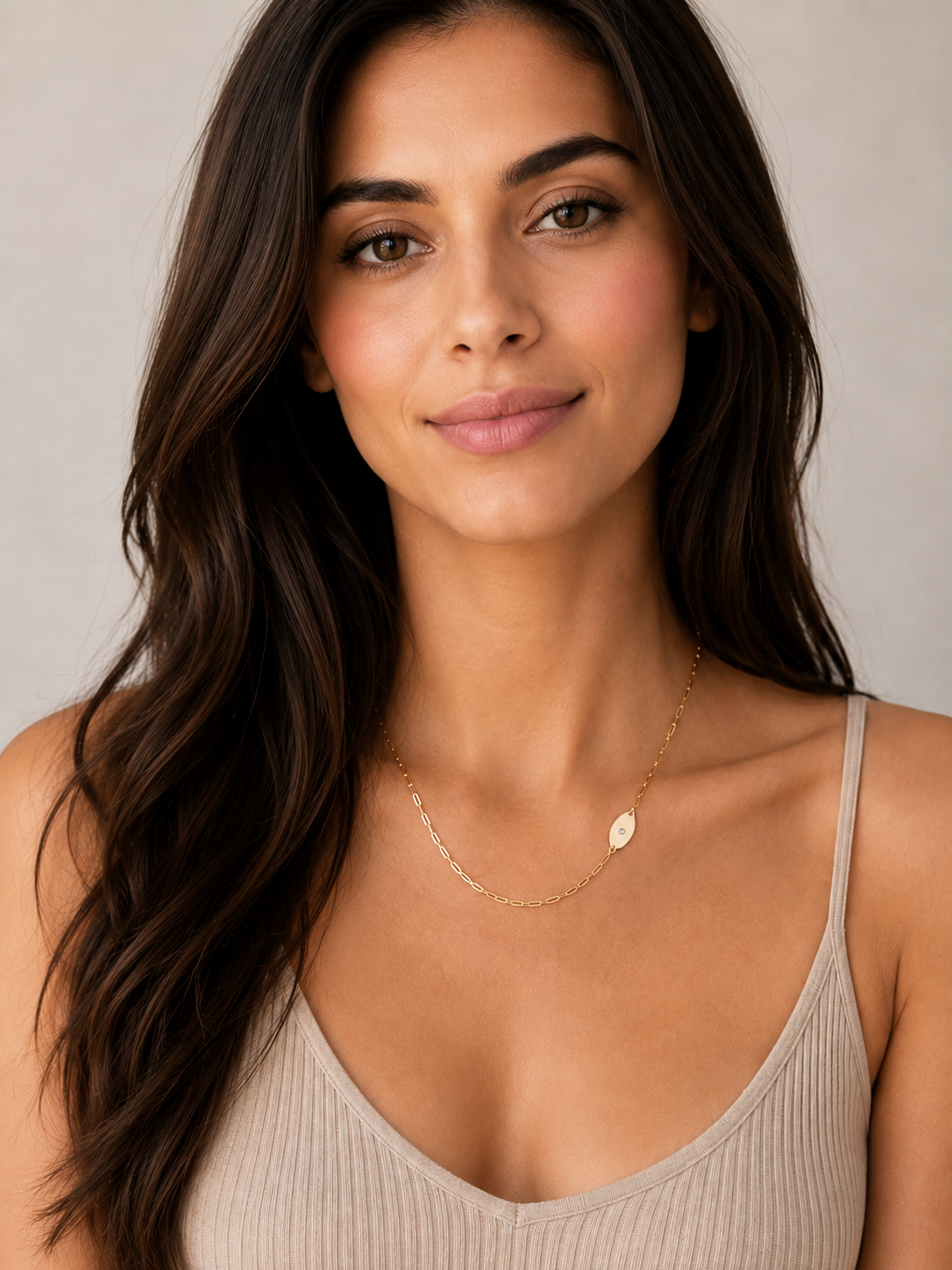 Dani Symbols  Diamond Paperclip Necklace
