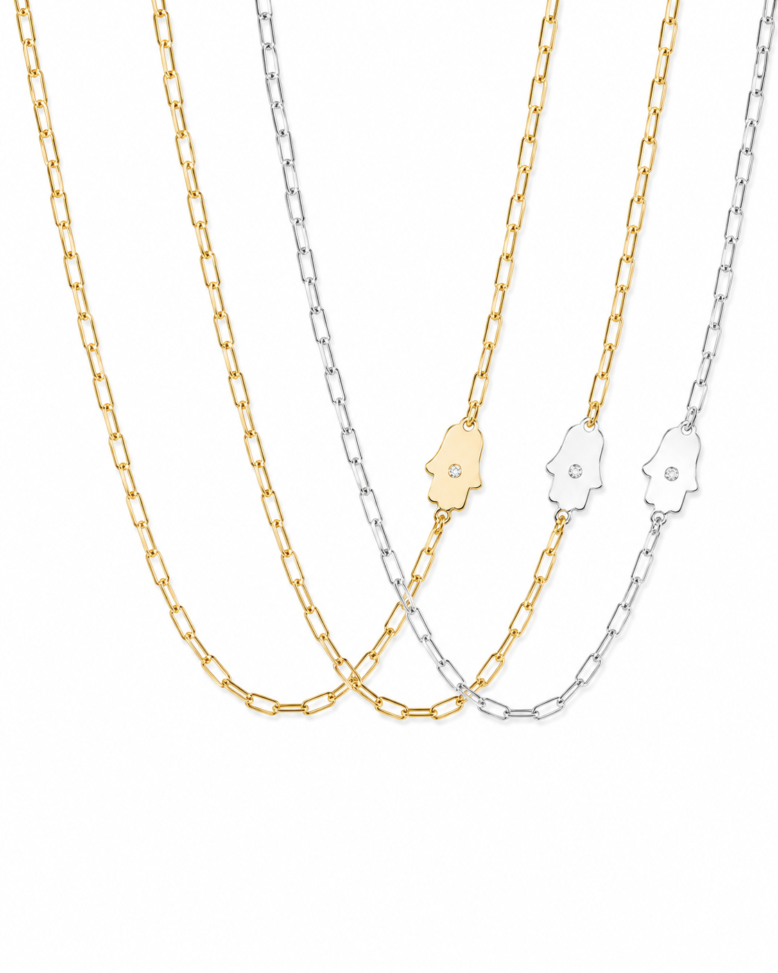 Dani Symbols  Diamond Paperclip Necklace