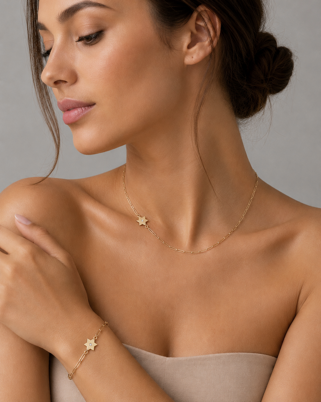 Dani Star of David Diamond Paperclip Bracelet | Anklet